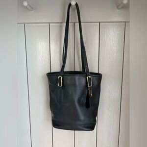 Coach 9803 Rare Vintage Black Leather Shoulder Bag Made in USA